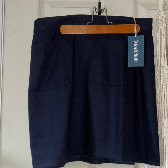 NWT modcloth mod retro navy miniskirt - Picture 1 of 4